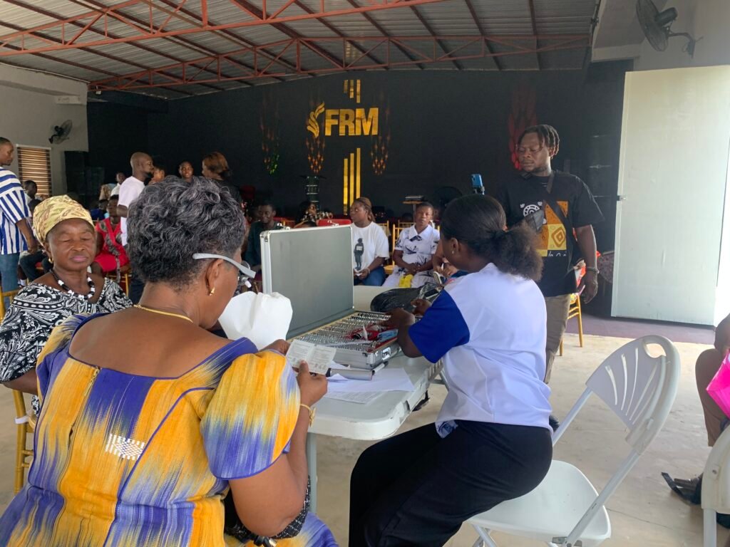 Church fellowship and eye screenings at Floodgate International Church, Amasaman – photo 2